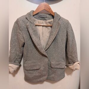 Olivia Moon Gray Blazer with Notched Lapels and Relaxed Fit